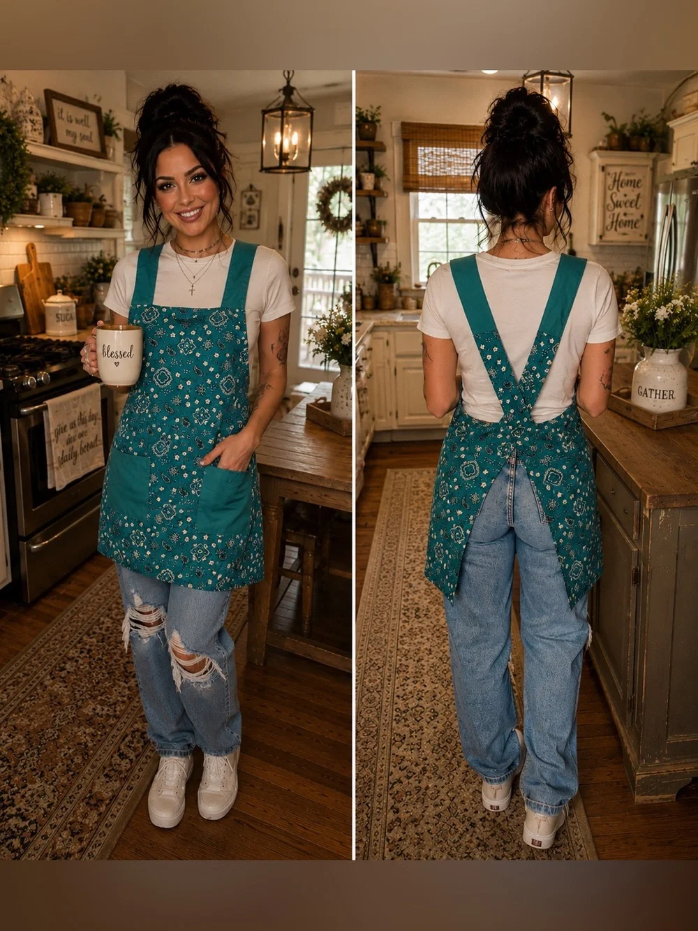 Hand Crafted Cross Back Aprons